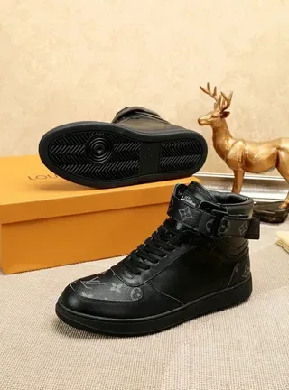 Louis Vuitton Run Away Black Monogram High-Top Lifestyle Sneakers 4
