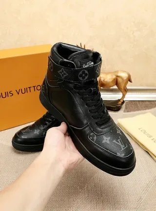Louis Vuitton Run Away Black Monogram High-Top Lifestyle Sneakers 6