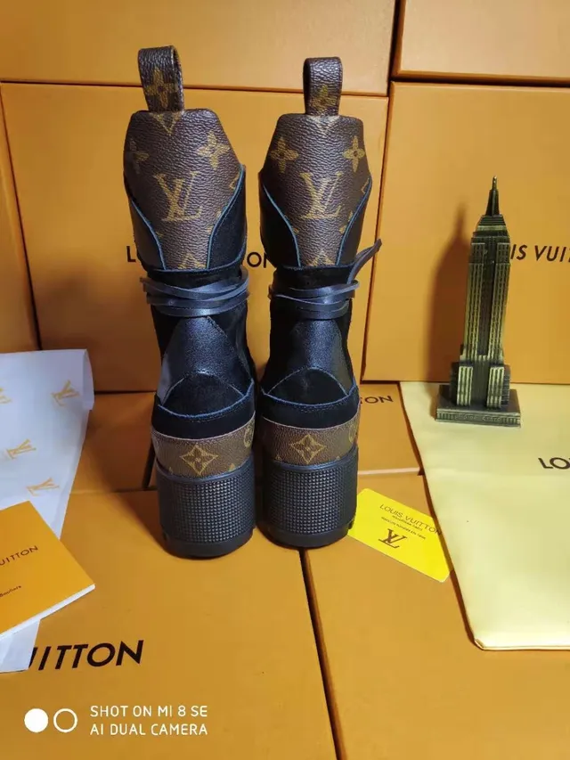 Louis Vuitton Run Away Black Monogram Platform Ankle Boots 3