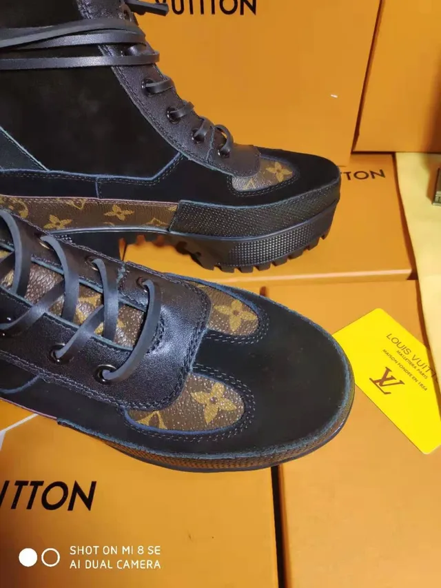 Louis Vuitton Run Away Black Monogram Platform Ankle Boots 4