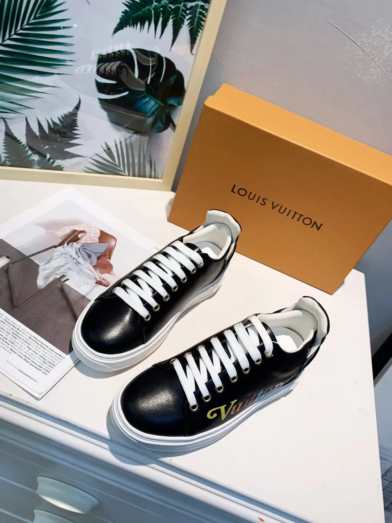 Louis Vuitton Run Away Black Rainbow Script Lifestyle Sneakers 2