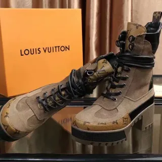Louis Vuitton Run Away Monogram Canvas and Suede Ankle Boots