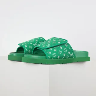 Louis Vuitton Run Away Monogram हरा स्लिपर्स