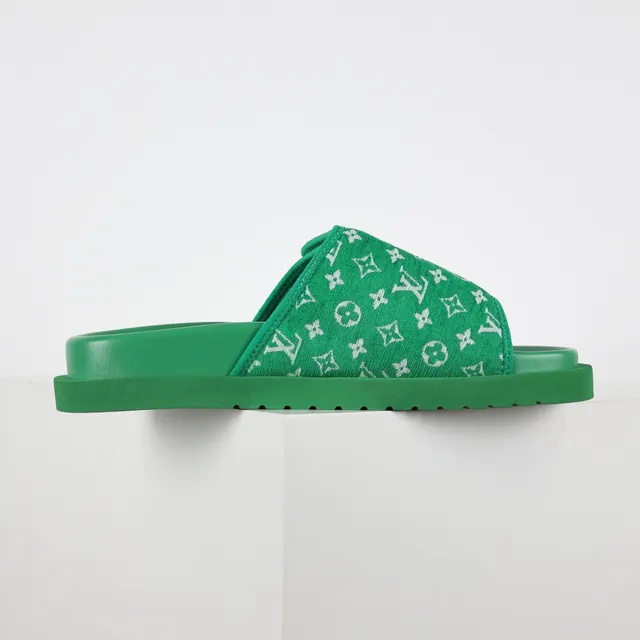 Louis Vuitton Run Away Monogram Green Slippers 7