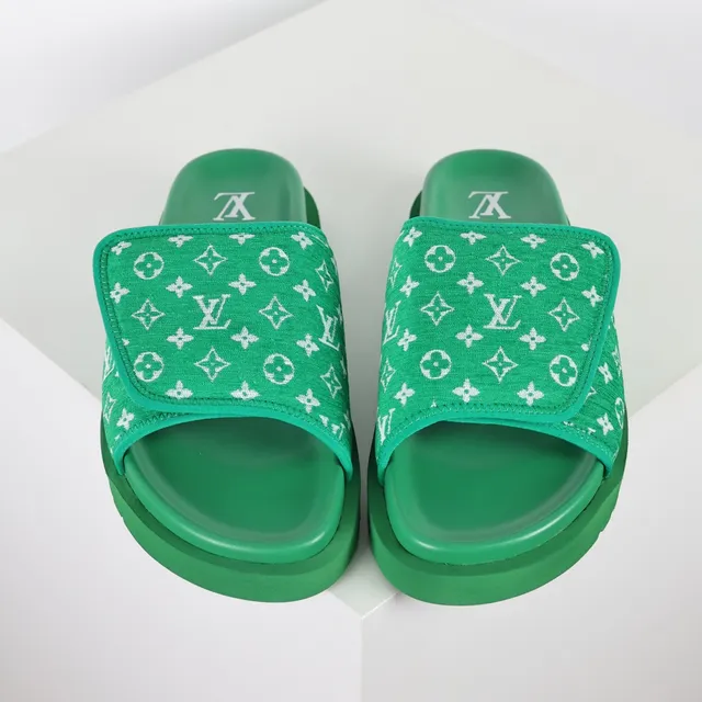 Louis Vuitton Run Away Monogram Green Slippers 8