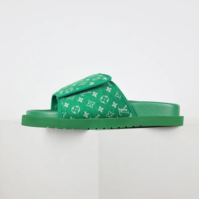 Louis Vuitton Run Away Monogram Green Slippers 9