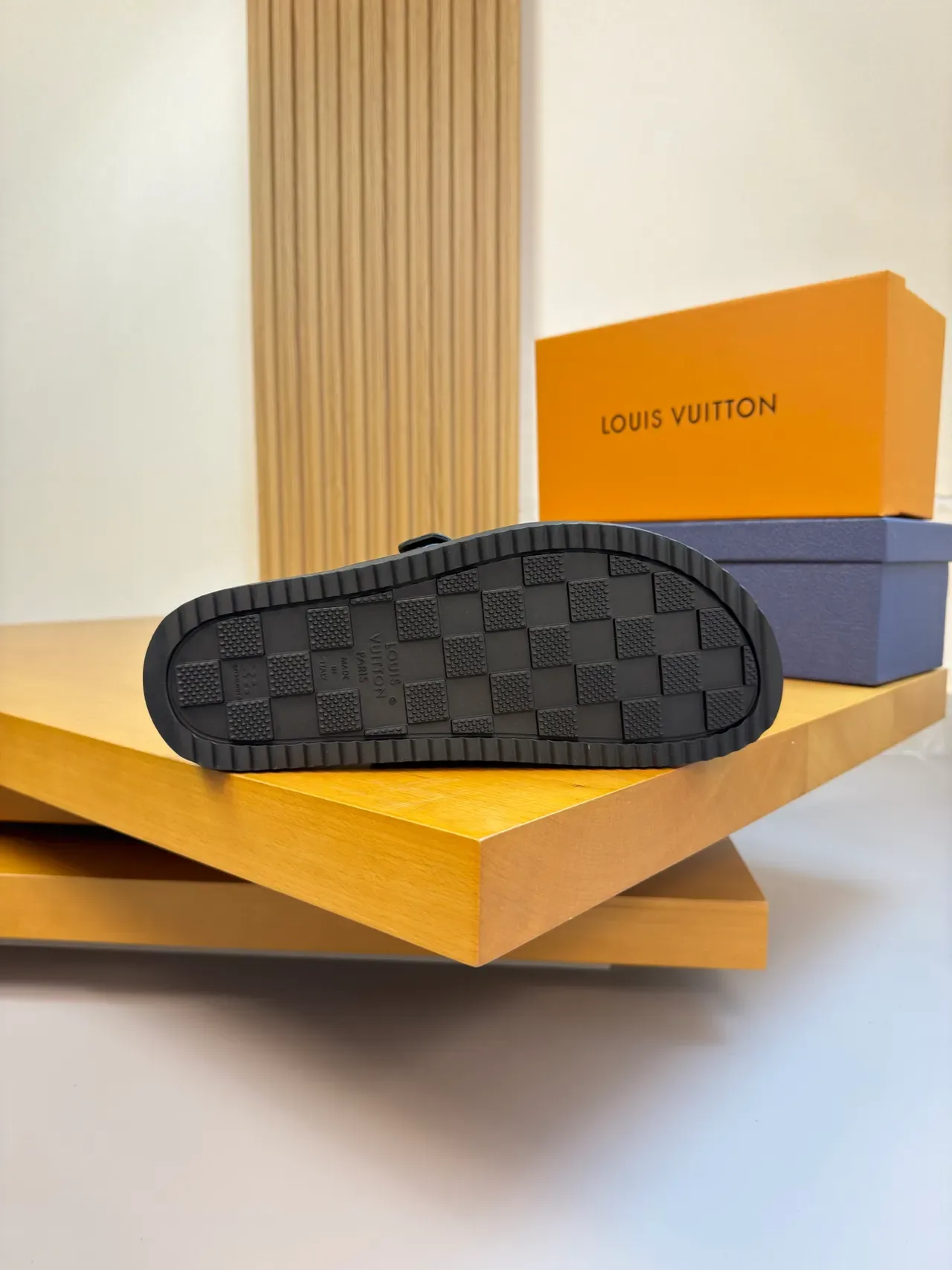 Louis Vuitton Run Away Monogram Leather Black Slippers 2