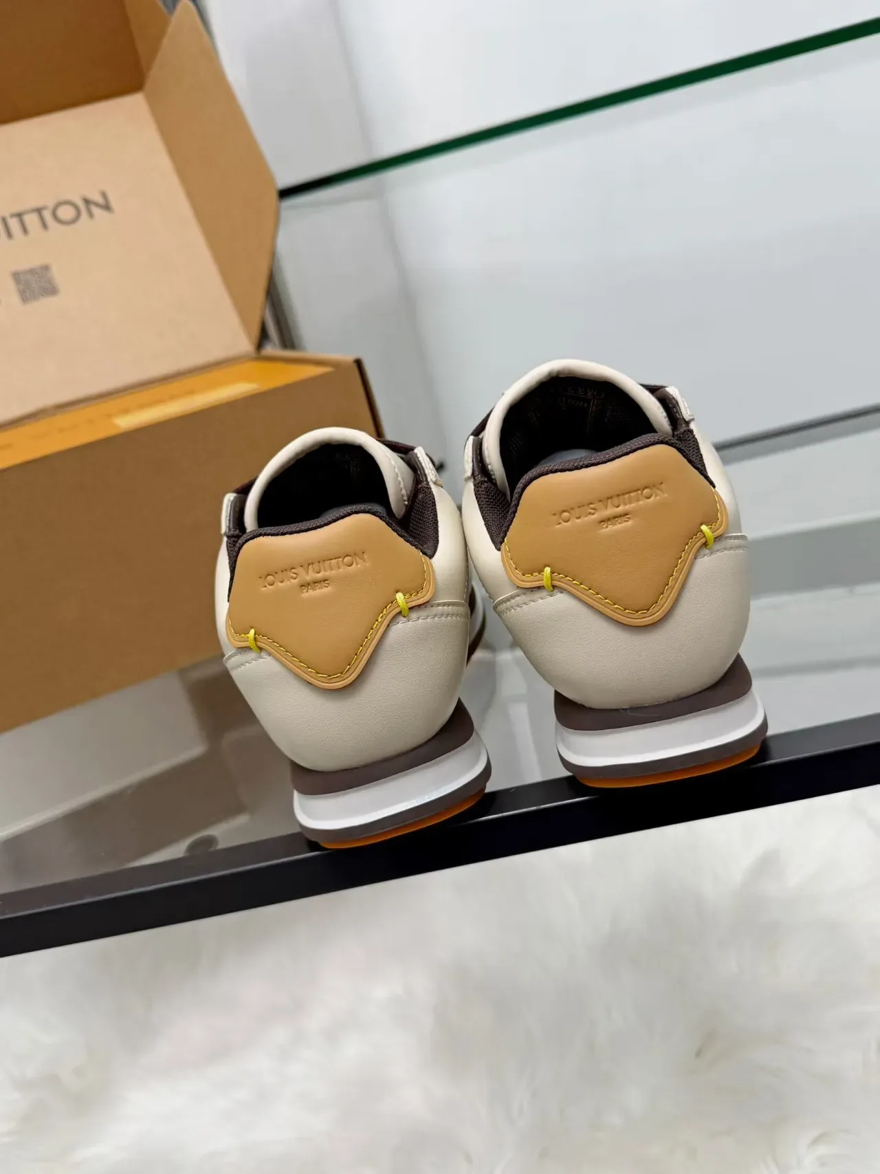 Louis Vuitton Run Away Off-White Brown Orange sneakers lifestyle 5