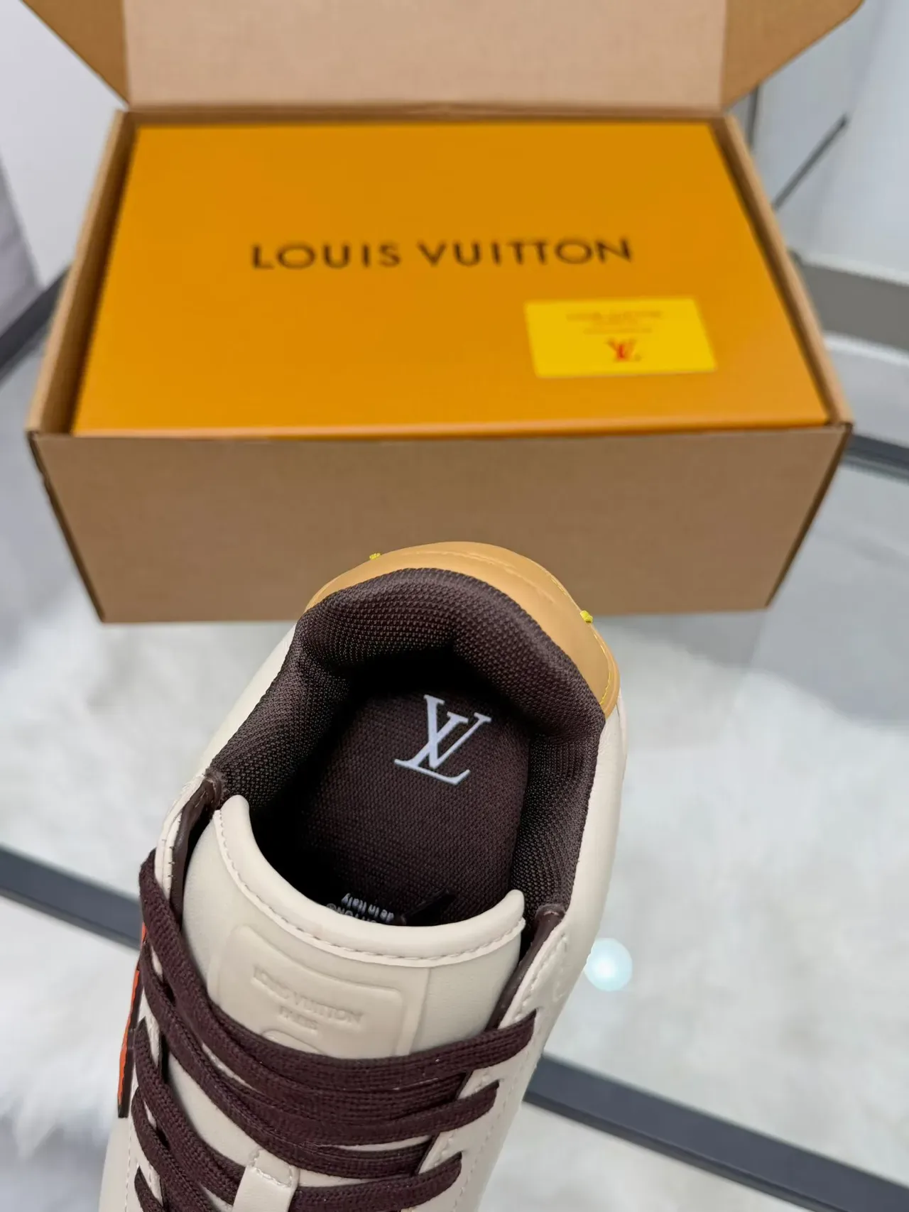 Louis Vuitton Run Away Off-White Brown Orange sneakers lifestyle 6