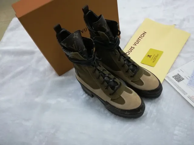 Louis Vuitton Run Away Bottines à la cheville Vert olive et Beige Monogram 2