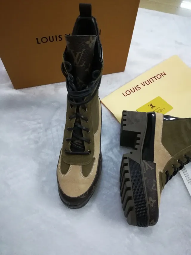 Louis Vuitton Run Away Bottines à la cheville Vert olive et Beige Monogram 4
