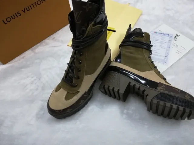 Louis Vuitton Run Away Bottines à la cheville Vert olive et Beige Monogram 5