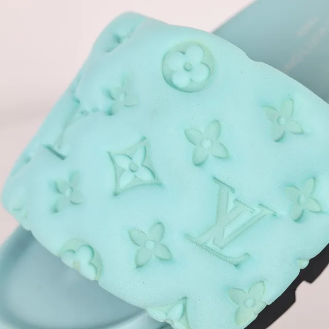 Louis Vuitton Run Away Slide Mint Aqua Black Slippers 6