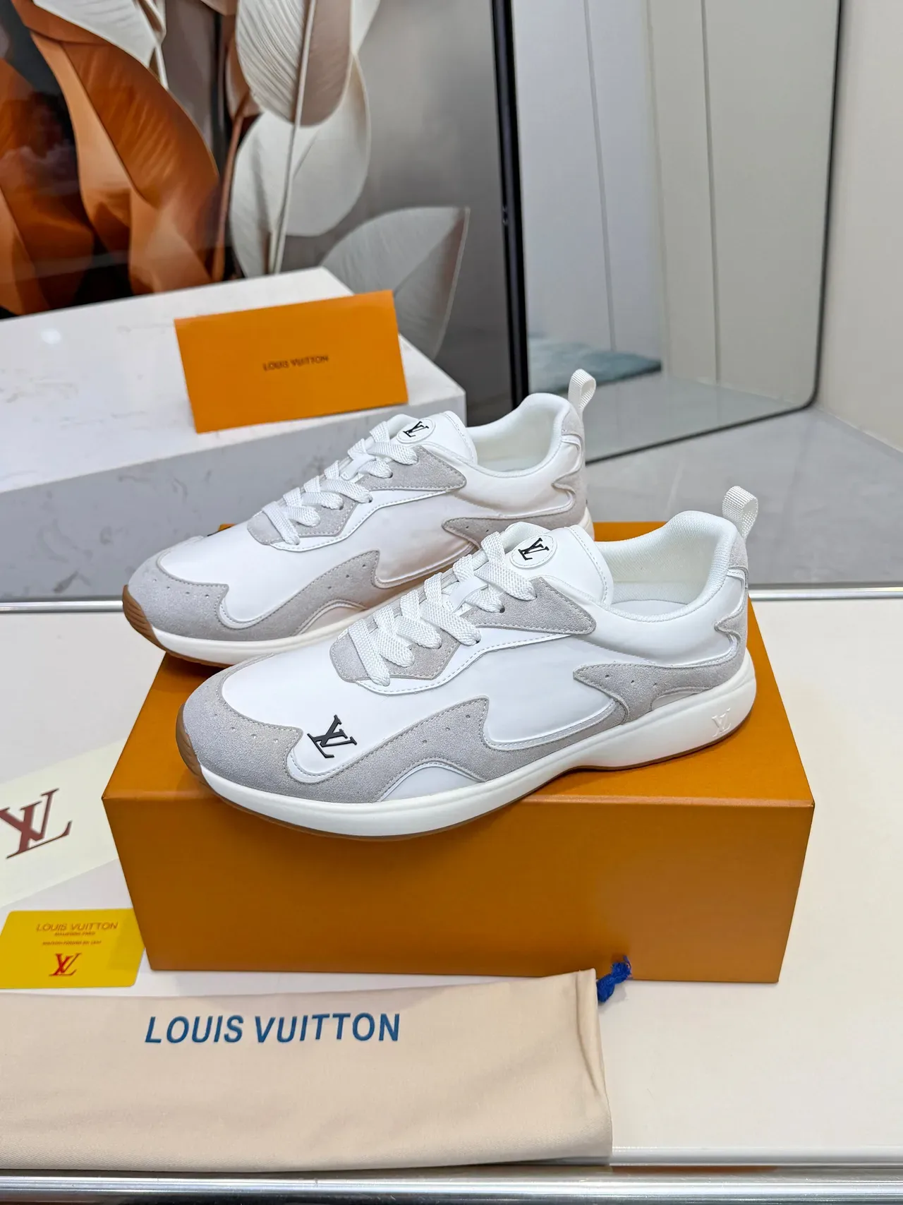 Louis Vuitton Run Away White and Gray Lifestyle Sneakers 3