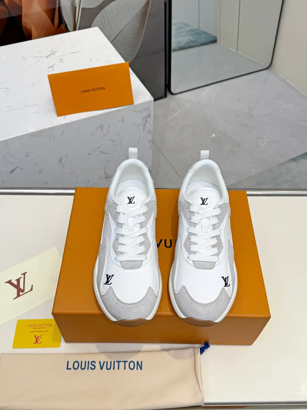Louis Vuitton Run Away White and Gray Lifestyle Sneakers 4