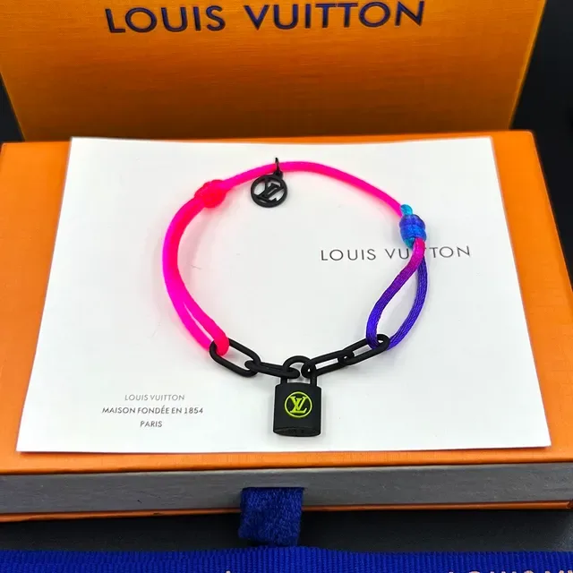 Louis Vuitton Silver Lockit x Virgil Abloh Yellow Braided Cord Bracelet 4