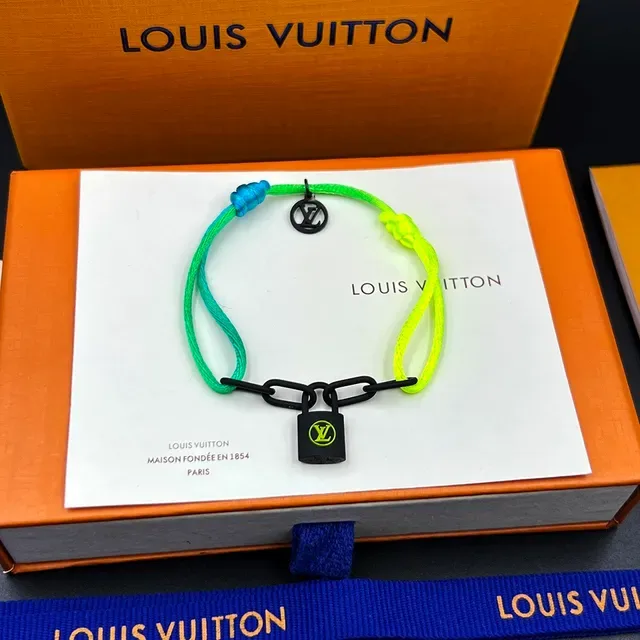 Louis Vuitton Silver Lockit x Virgil Abloh Yellow Braided Cord Bracelet 7