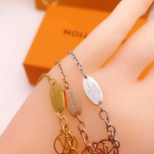 Louis Vuitton Silver Pink Multi-Charm Chain-Link Bracelet 2