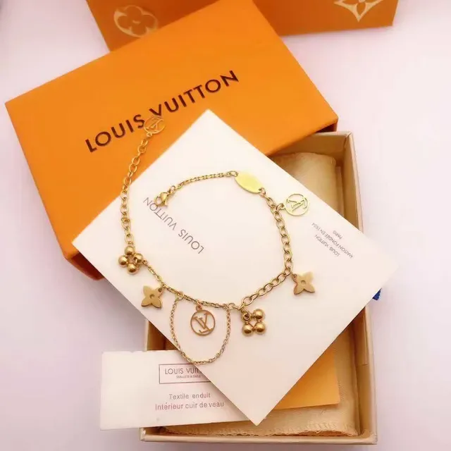 Louis Vuitton Silver Pink Multi-Charm Chain-Link Bracelet 10