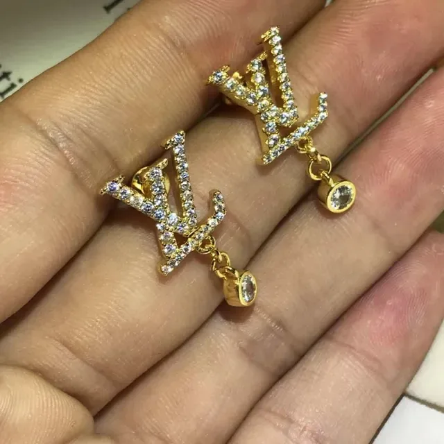 Louis Vuitton Silver Transparent Crystal-Pavé Monogram Dangling Drop Earrings 3