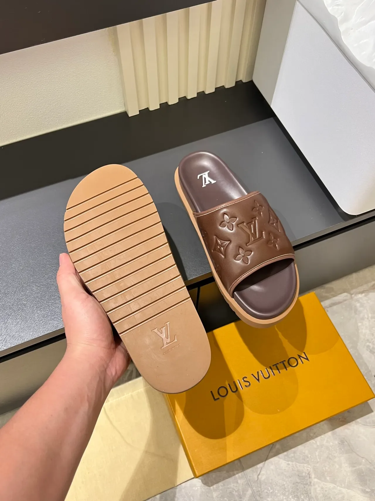 Louis Vuitton Slide Embossed Monogram Slippers 6