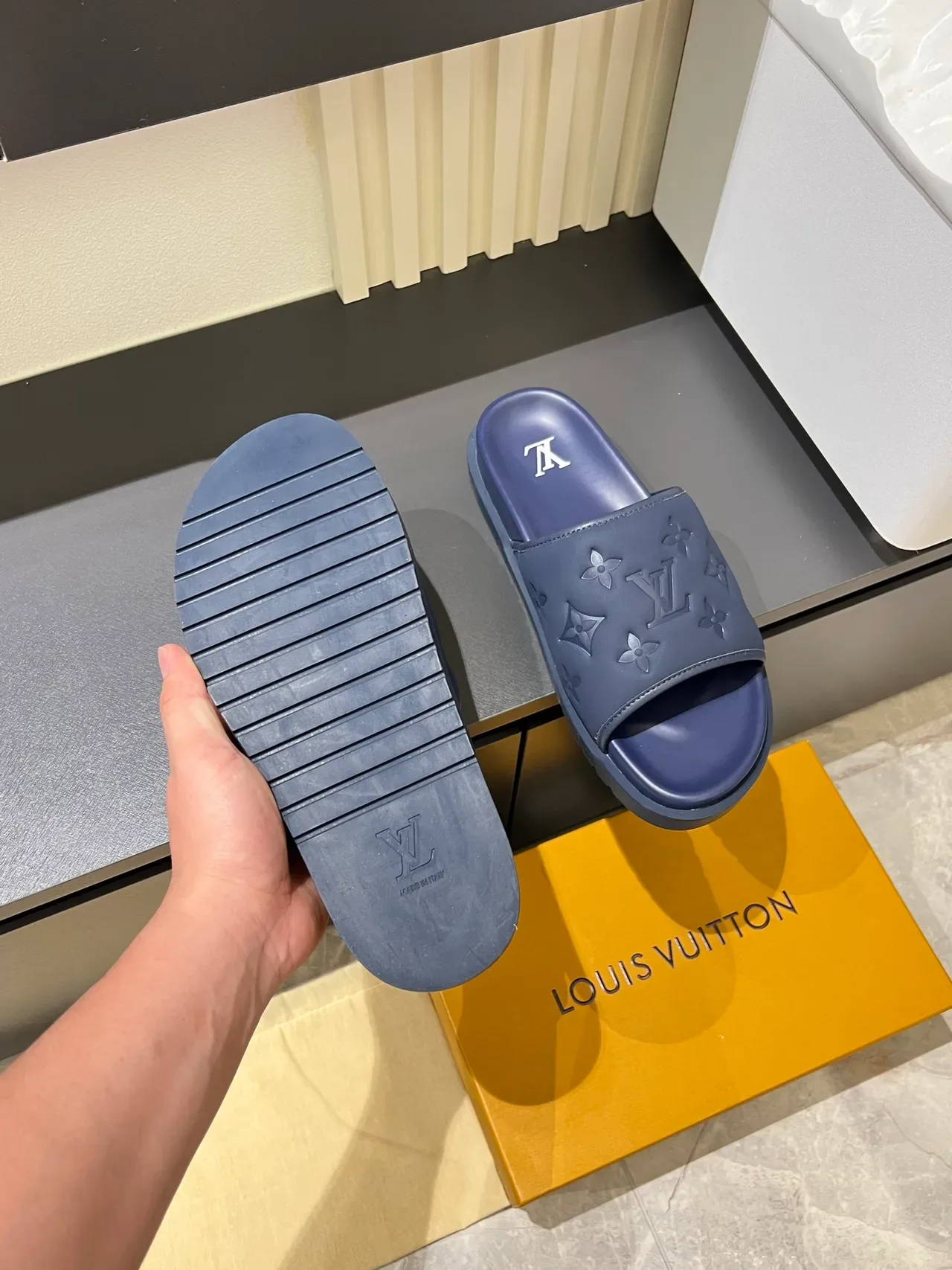 Louis Vuitton Slide Embossed Monogram Slippers 7