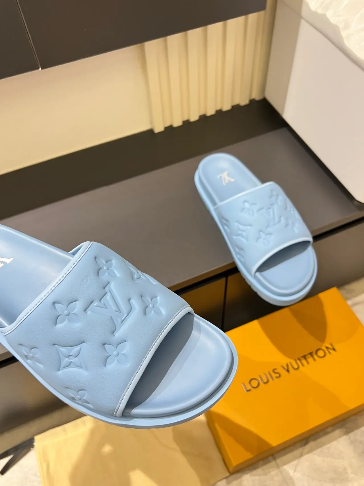 Louis Vuitton Slide Embossed Monogram Slippers 21