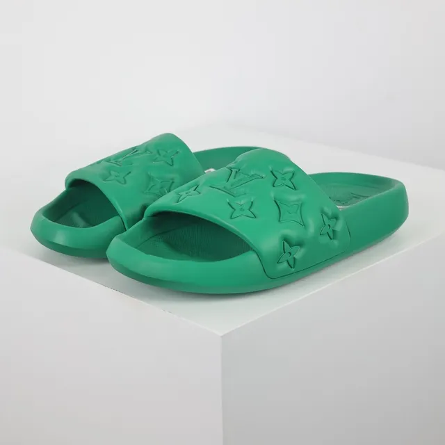 Louis Vuitton Slide Green Molded Rubber Slippers 2