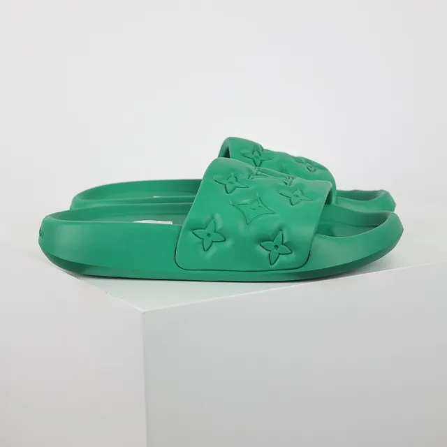 Louis Vuitton Slide Green Molded Rubber Slippers 3