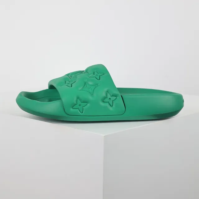Louis Vuitton Slide Green Molded Rubber Slippers 9