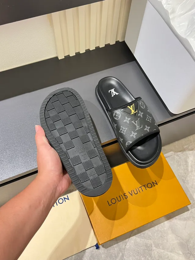 Louis Vuitton Slide Multicolor Monogrammed Strap Flat Rubber Sole Slippers 7