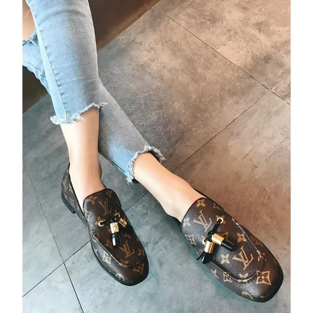 Louis Vuitton Mocassim de Franjas Marrom Monograma Lona Mocassins 2