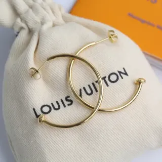 Louis Vuitton Thin Gold Hoop Earrings