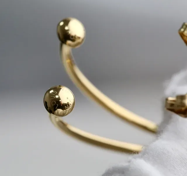 Louis Vuitton Thin Gold Hoop Earrings 7