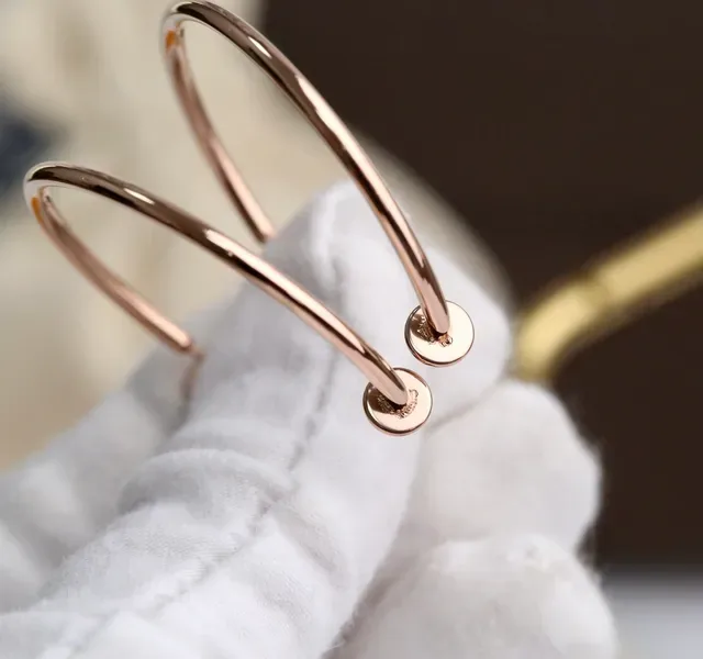 Louis Vuitton Thin Gold Hoop Earrings 9