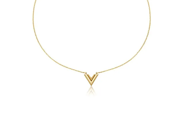 Louis Vuitton V Collection Polished Silver Pendant Necklace 2