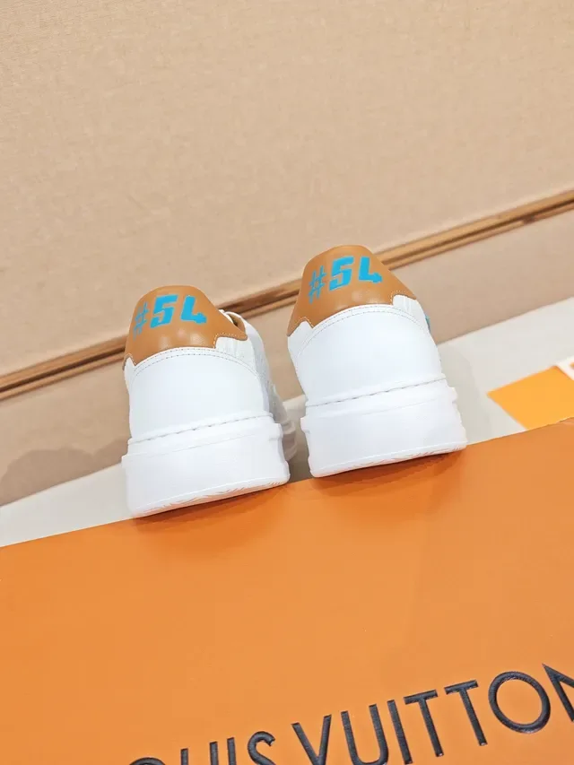 Louis Vuitton White Beige Leather Upper Embroidered Monogram Logo Lifestyle Sneakers 3