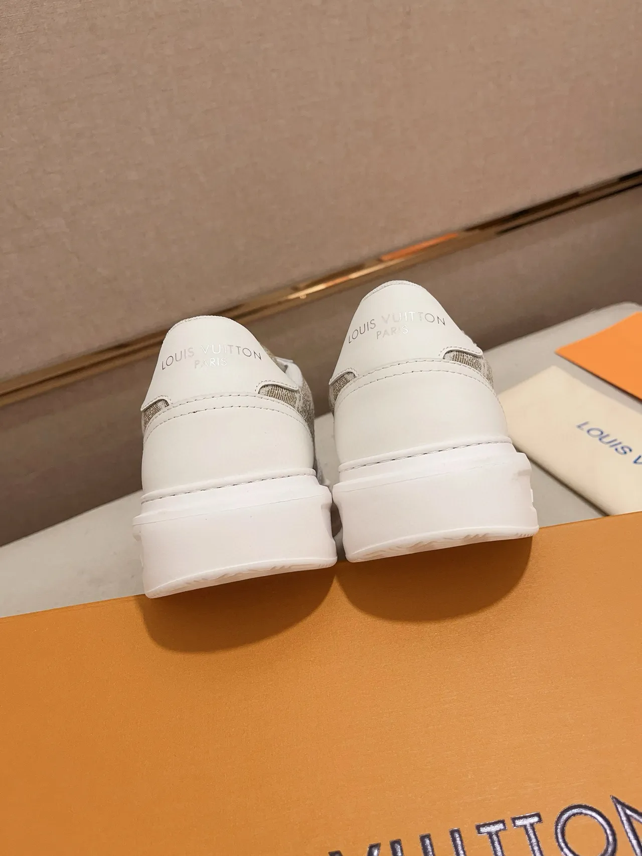 Louis Vuitton White Beige Monogrammed Textile Leather Accents Lifestyle Sneakers 4