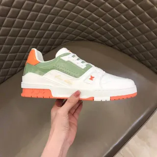 Louis Vuitton Zapatillas Blancas Verdes Low-Top Platform Sneaker Layered Patent And Smooth Leather Lifestyle Sneakers