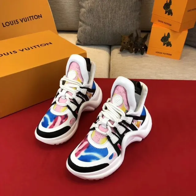 Louis Vuitton White Multicolor High-Top Sculpted Midsole Chunky Sneakers 1