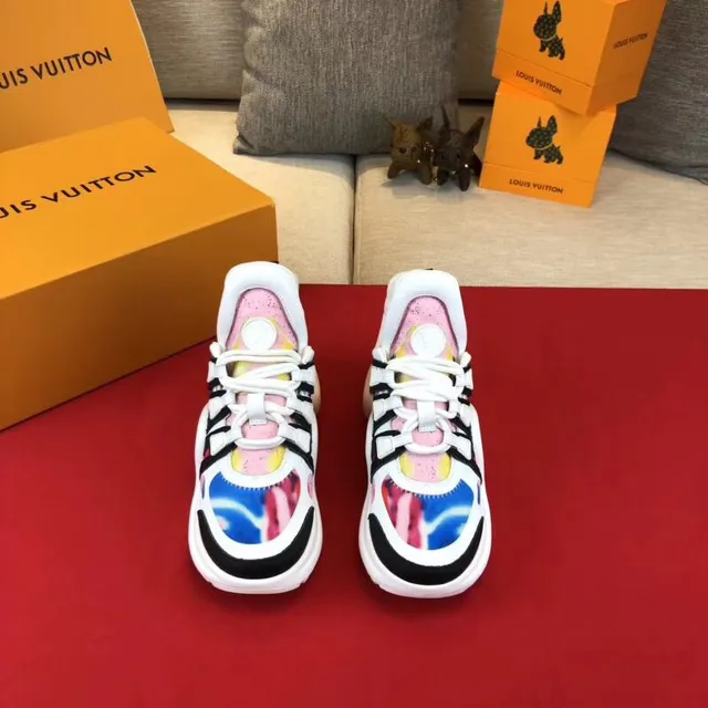 Louis Vuitton White Multicolor High-Top Sculpted Midsole Chunky Sneakers 2
