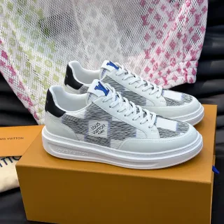 Louis Vuitton White Multicolor Low-Top Platform Sole Lifestyle Sneakers