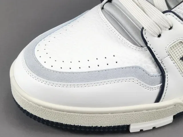 Louis Vuitton White Navy Low-Top Layered Leather Upper Lifestyle Sneakers 9