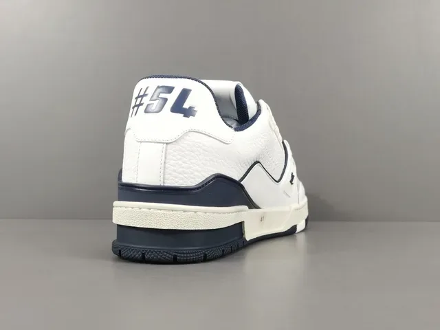 Louis Vuitton White Navy Low-Top Layered Leather Upper Lifestyle Sneakers 14