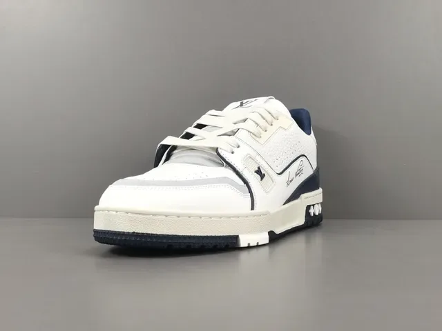 Louis Vuitton White Navy Low-Top Layered Leather Upper Lifestyle Sneakers 15