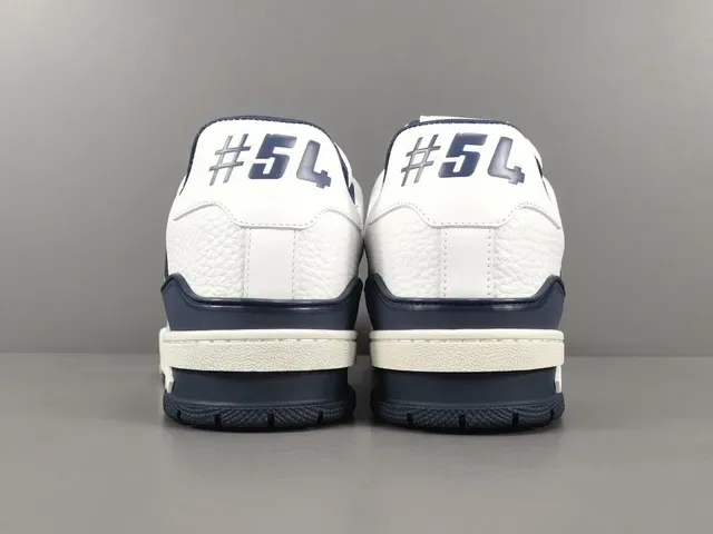Louis Vuitton White Navy Low-Top Layered Leather Upper Lifestyle Sneakers 17