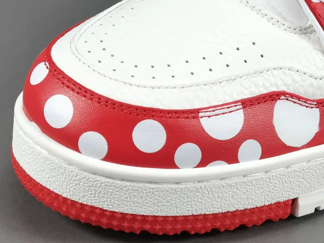 Louis Vuitton White Red Polka-Dot Paneling Perforated Leather Upper Lifestyle Sneakers 9