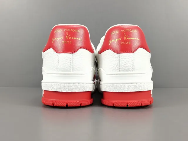 Louis Vuitton White Red Polka-Dot Paneling Perforated Leather Upper Lifestyle Sneakers 17