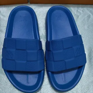 Louis Vuitton Correa de Tejido a Cuadros Zapatillas Azules