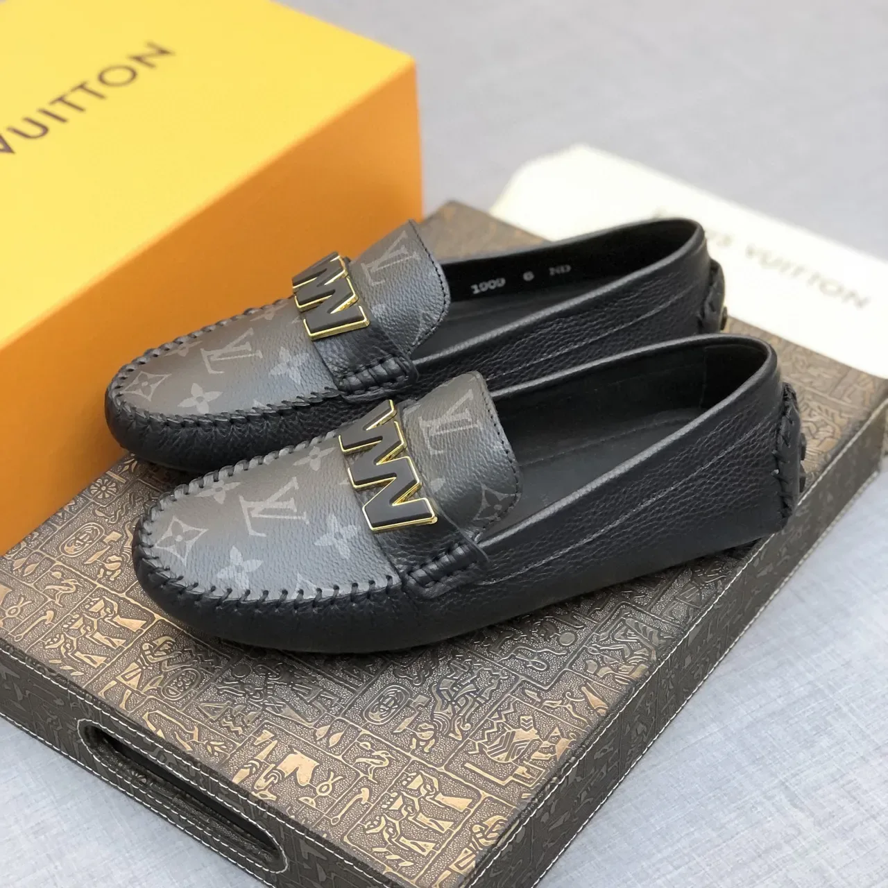 Louis Vuitton WW Loafer Black and Gray Monogram Leather Loafers 3